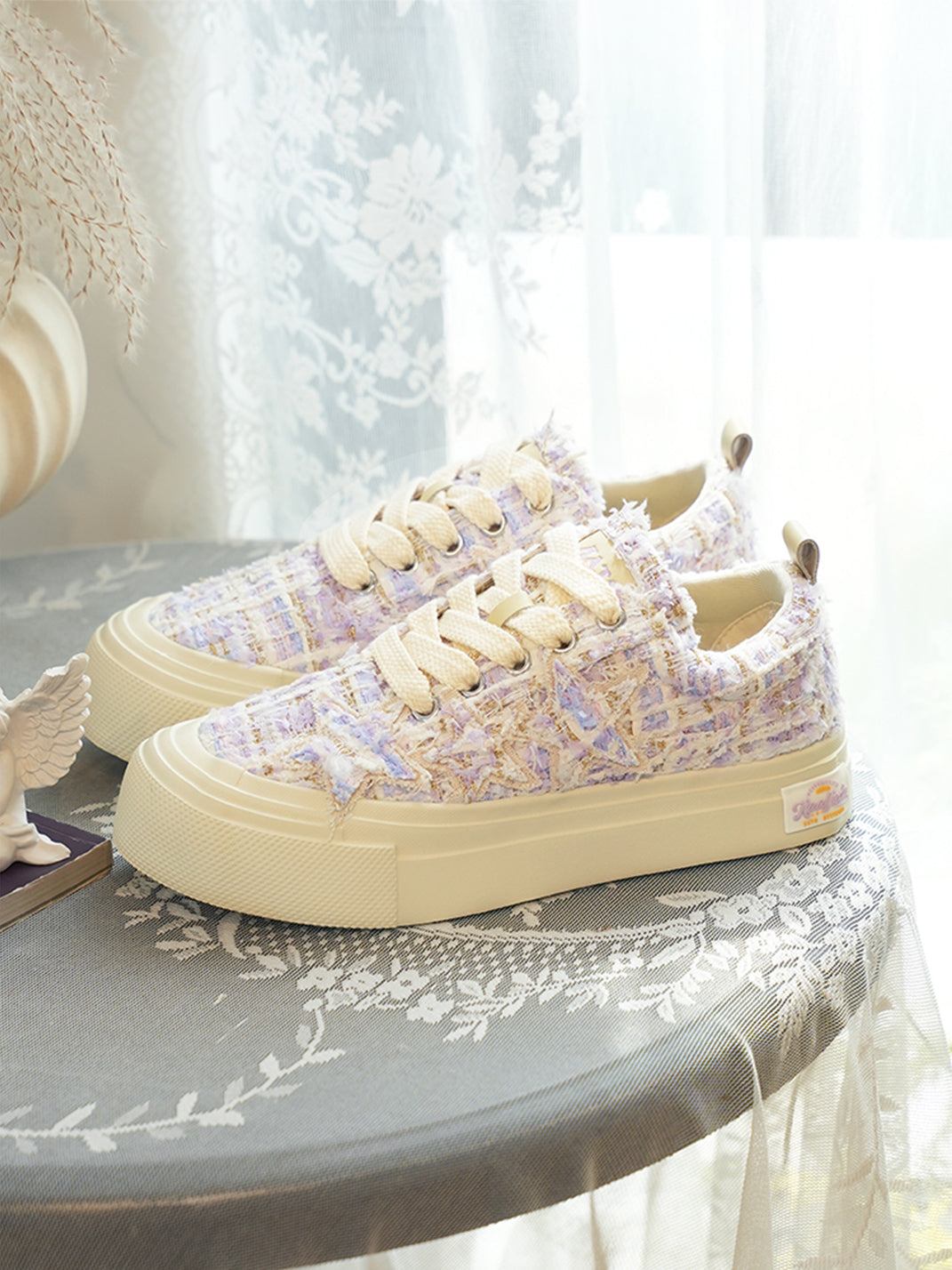 KAALIXTO | Star Pattern Low Top Canvas Sneakers-Purple - PSYLOS 1, KAALIXTO | Star Pattern Low Top Canvas Sneakers-Purple, Chunky Sneakers, KAALIXTO•JAPAN, PSYLOS 1